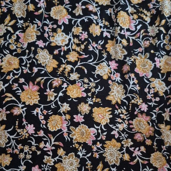 LOFT Black and Yellow Floral Long Sleeve Dress - Picture 12 of 16